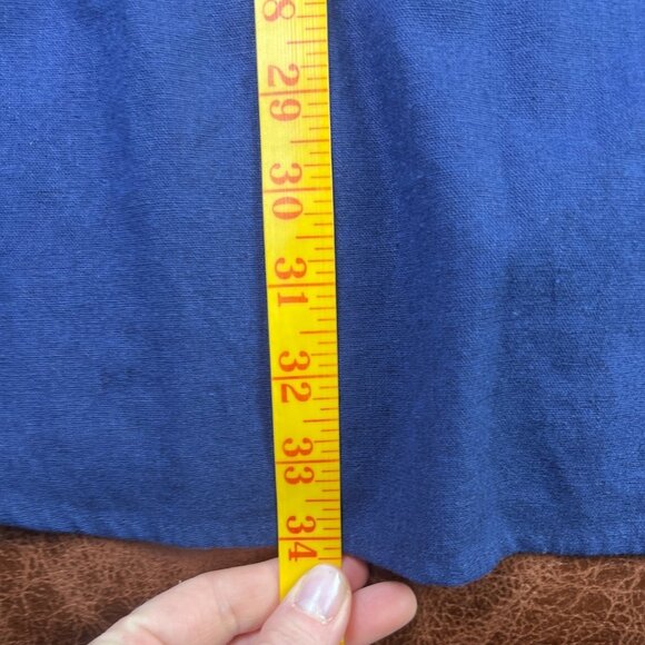 Pixley Navy Scalloped Linen Blend Cut Out Dress Size Large - Picture 8 of 10